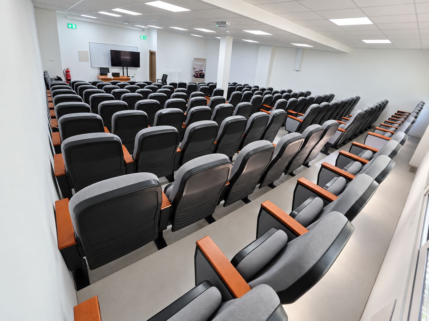 Tiered lecture hall seating